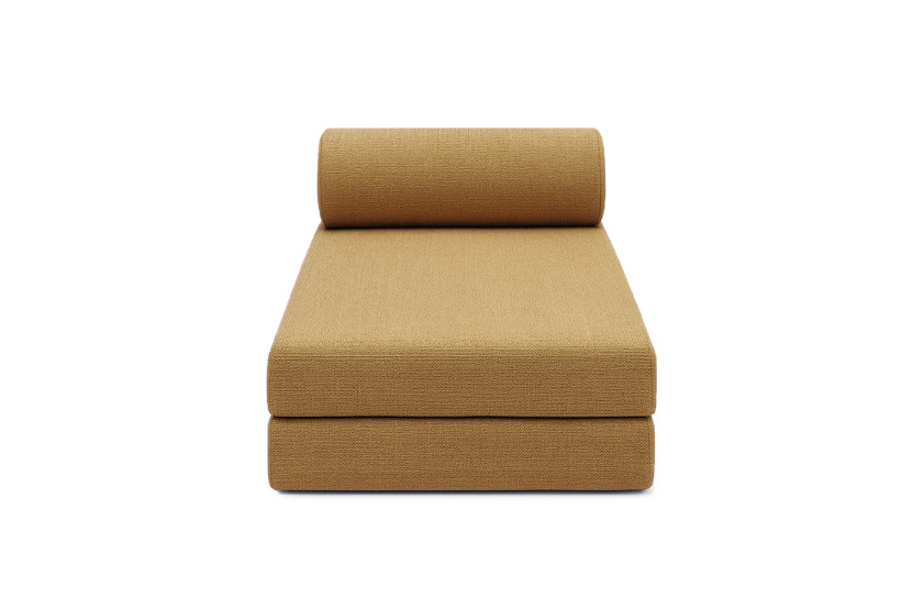 Méridienne convertible et modulable - Tissu tweed - Jaune