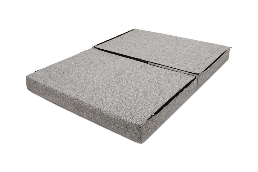 Canapé droit convertible et modulable 2 places - Tissu tweed - Gris