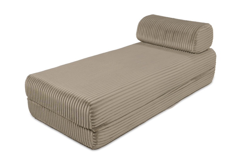 Housse Méridienne convertible - Tissu velours côtelé XL taupe