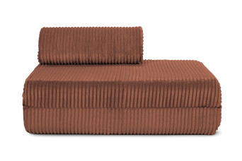 Canapé droit convertible et modulable 2 places - Velours côtelé XL - Terracotta