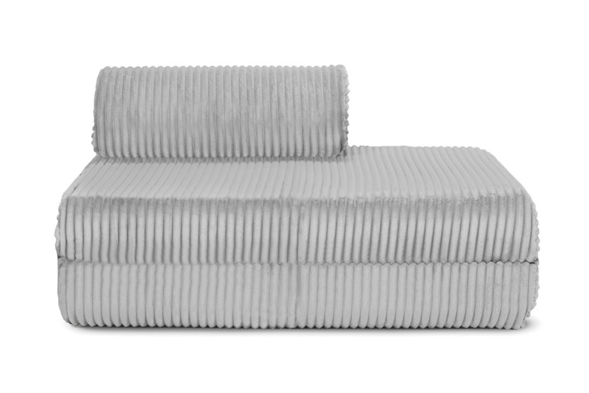 Canapé droit convertible et modulable 2 places - Velours côtelé XL - Gris clair