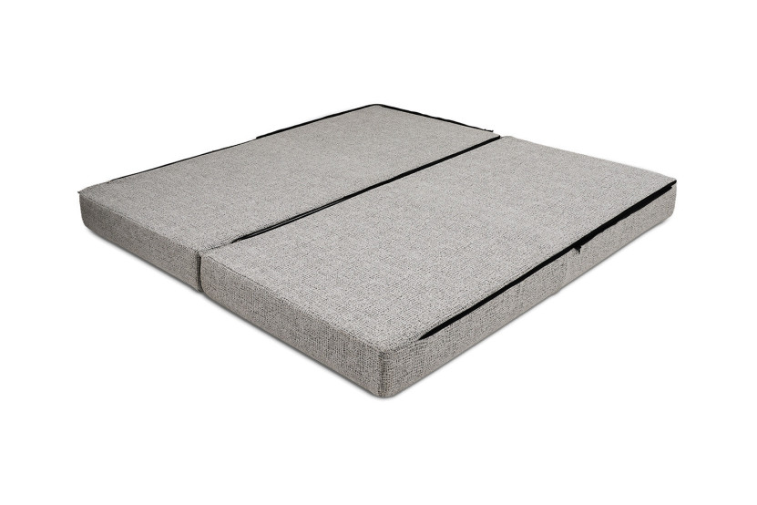 Canapé d'angle convertible 6 places - Tissu tweed - Gris
