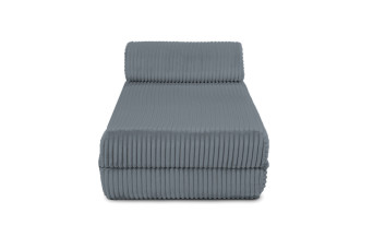 Méridienne convertible et modulable - Velours côtelé XL - Gris