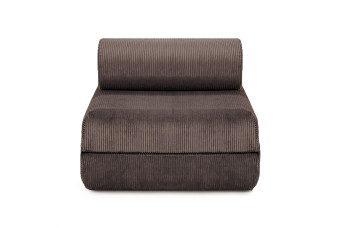 Fauteuil convertible et modulable - Velours côtelé - Marron