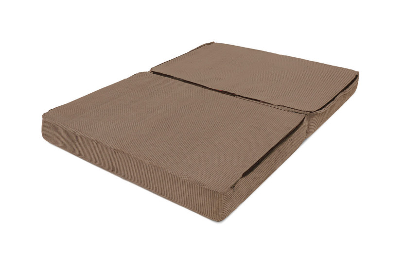 Canapé droit convertible et modulable 2 places - Velours côtelé - Taupe