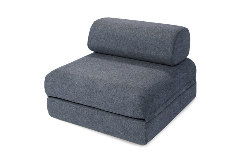 Housse Fauteuil convertible - Tissu lisse bleu