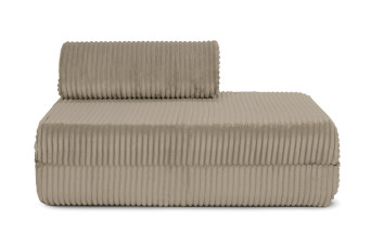 Canapé droit convertible et modulable 2 places - Velours côtelé XL - Taupe