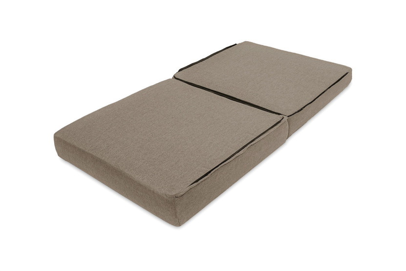 Pouf convertible et modulable - Tissu lisse - Taupe