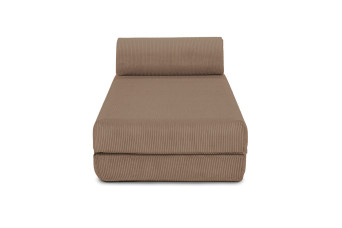 Méridienne convertible et modulable - Velours côtelé - Taupe