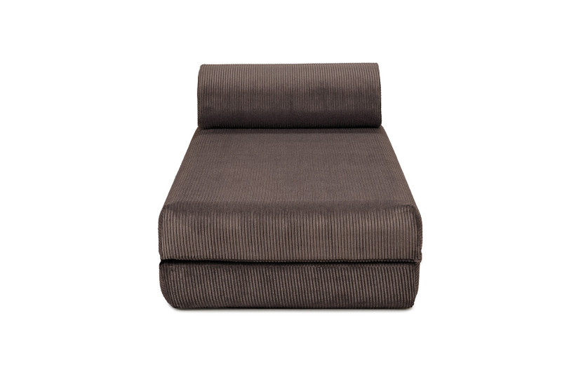 Méridienne convertible et modulable - Velours côtelé - Marron