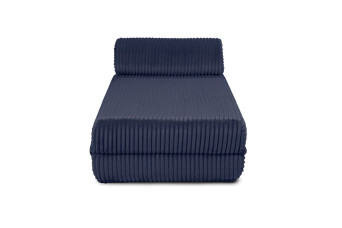 Méridienne convertible et modulable - Velours côtelé XL - Bleu