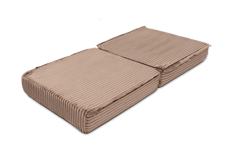 Pouf convertible et modulable - Velours côtelé XL - Marron
