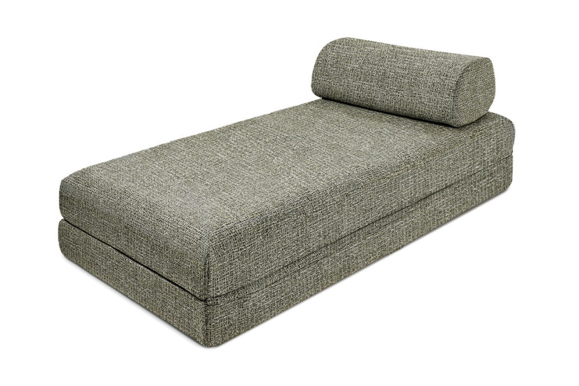 Méridienne convertible et modulable - Tissu tweed - Vert