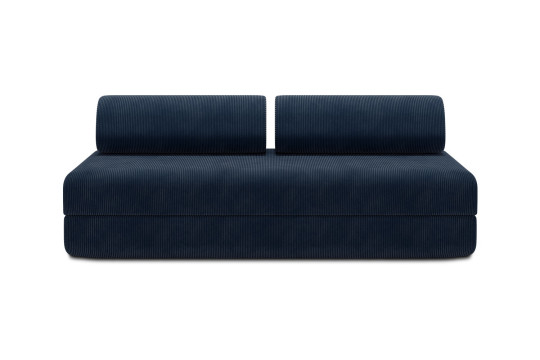 Housse Canapé droit convertible - 3 places - Tissu velours côtelé bleu