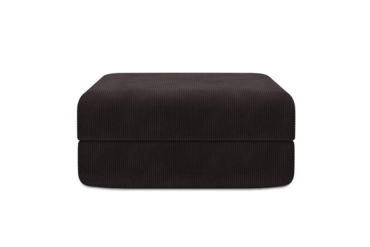 Housse Pouf convertible - Tissu velours côtelé marron