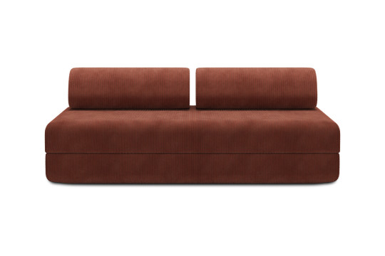 Housse Canapé droit convertible - 3 places - Tissu velours côtelé terracotta