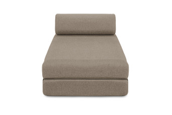 Méridienne convertible et modulable - Tissu lisse - Taupe