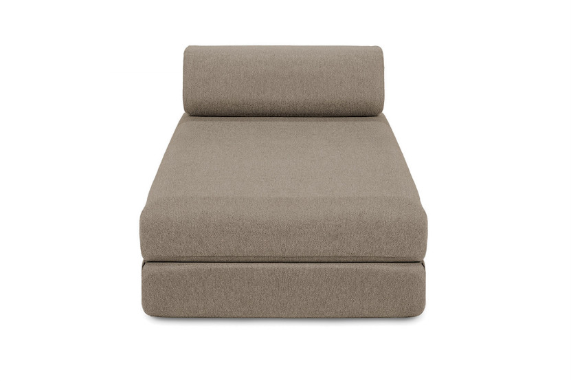 Méridienne convertible et modulable - Tissu lisse - Taupe