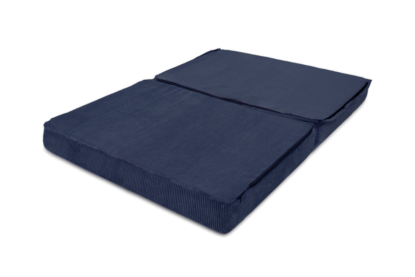 Canapé droit convertible et modulable 2 places - Velours côtelé - Bleu
