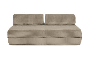 Canapé droit convertible 3 places - Velours côtelé XL - Taupe