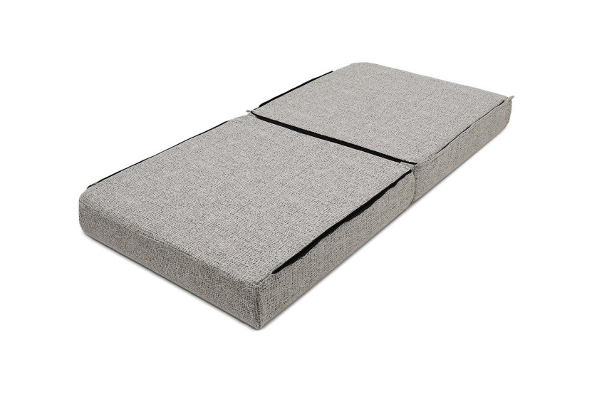 Pouf convertible et modulable - Tissu tweed - Gris