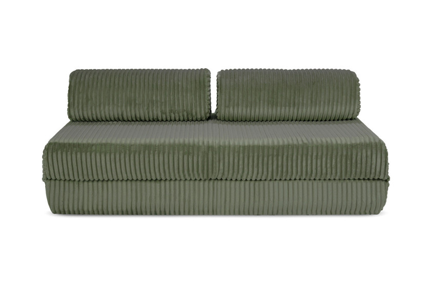 Canapé d'angle convertible 6 places - Velours côtelé XL - Vert