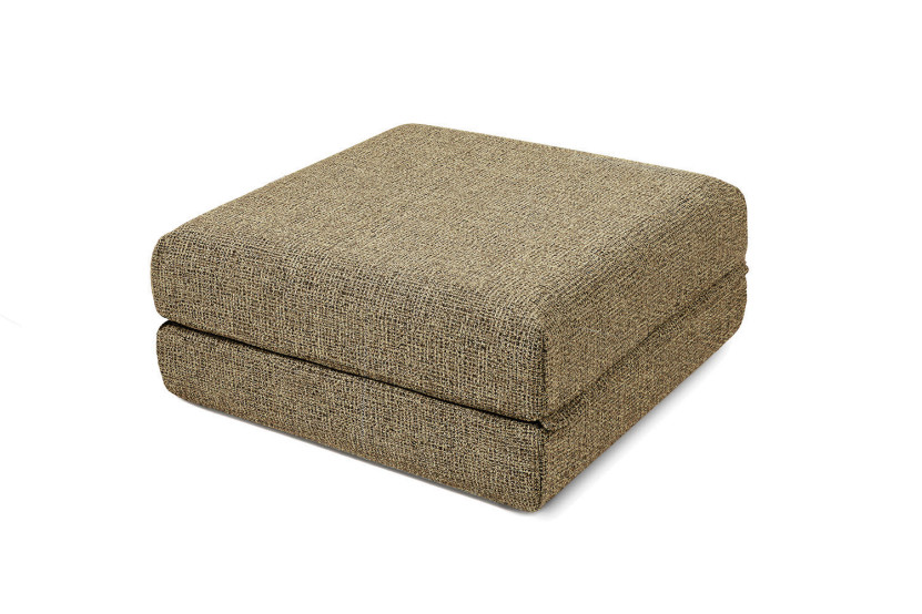 Housse Pouf convertible - Tissu tweed jaune