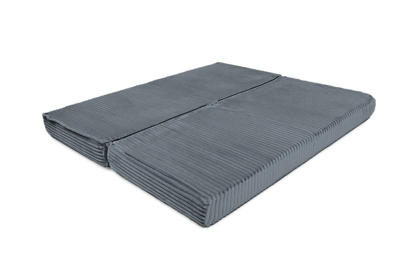 Canapé d'angle convertible 5 places - Velours côtelé XL - Gris