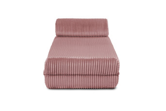 Méridienne convertible et modulable - Velours côtelé XL - Rose