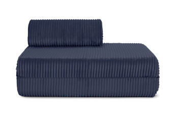 Canapé droit convertible et modulable 2 places - Velours côtelé XL - Bleu