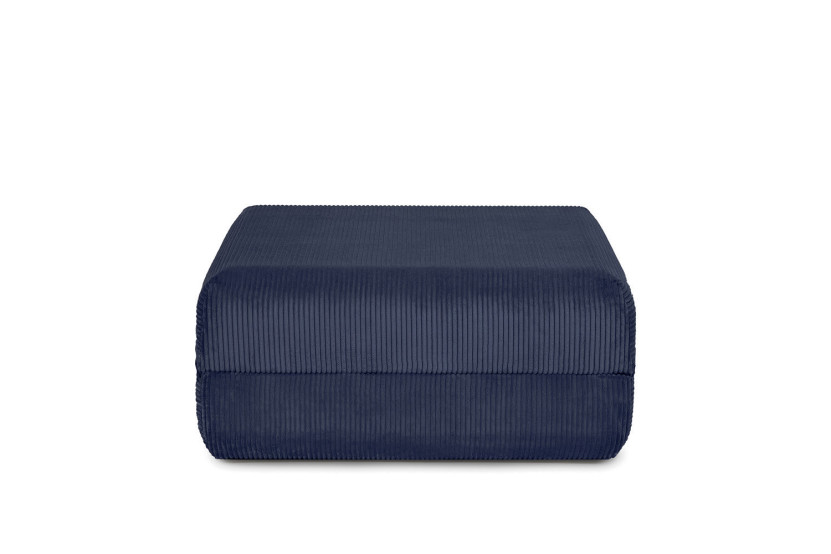 Pouf convertible et modulable - Velours côtelé - Bleu