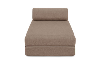 Méridienne convertible et modulable - Tissu lisse - Marron