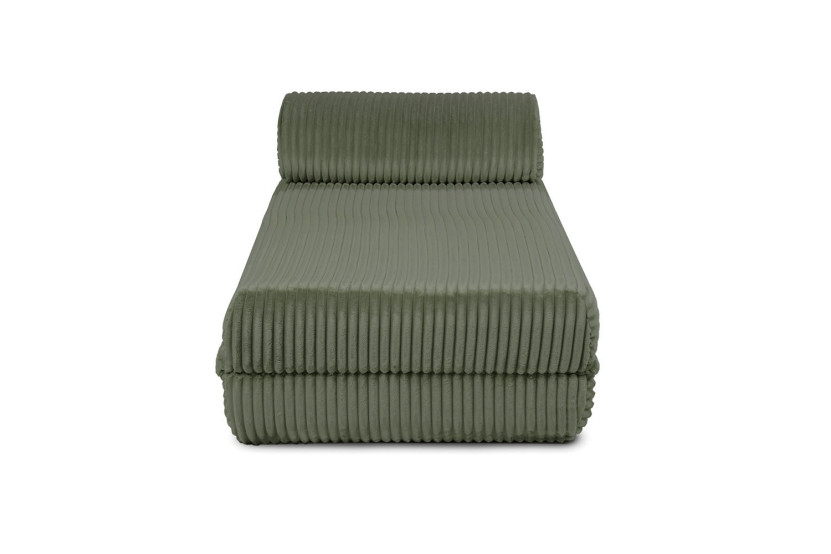 Canapé d'angle convertible 5 places - Velours côtelé XL - Vert