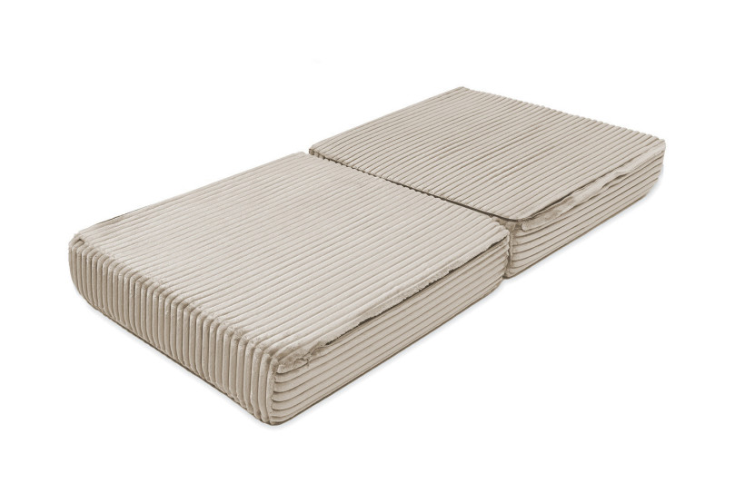 Canapé d'angle convertible 4 places - Velours côtelé XL - Beige