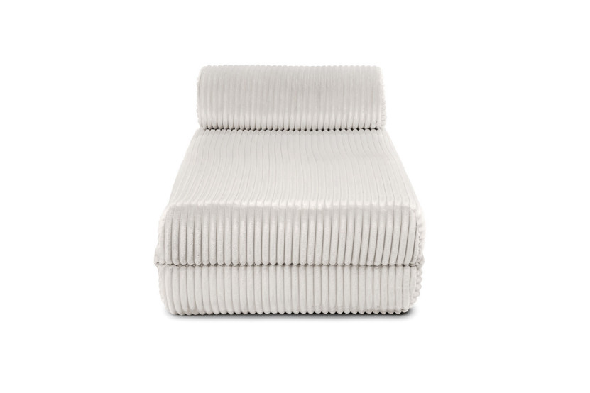 Canapé d'angle convertible 5 places - Velours côtelé XL - Blanc