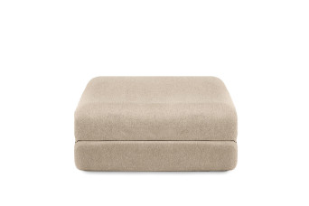 Pouf convertible et modulable - Tissu lisse - Beige
