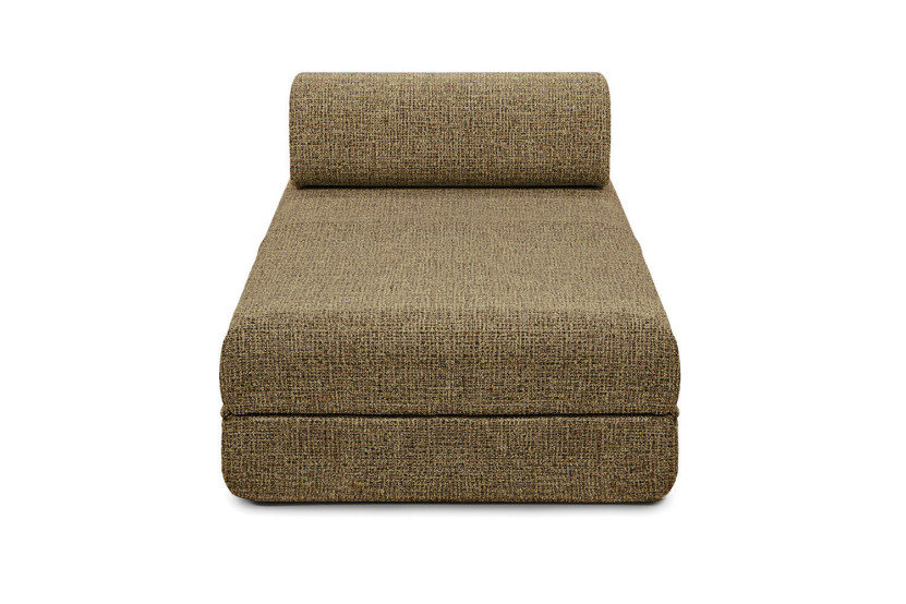 Canapé d'angle convertible 5 places - Tissu tweed - Jaune