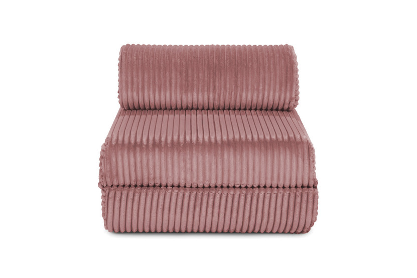 Canapé d'angle convertible 6 places - Velours côtelé XL - Rose