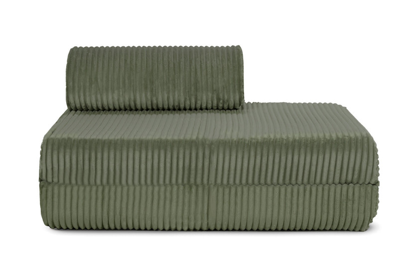 Canapé d'angle convertible 5 places - Velours côtelé XL - Vert