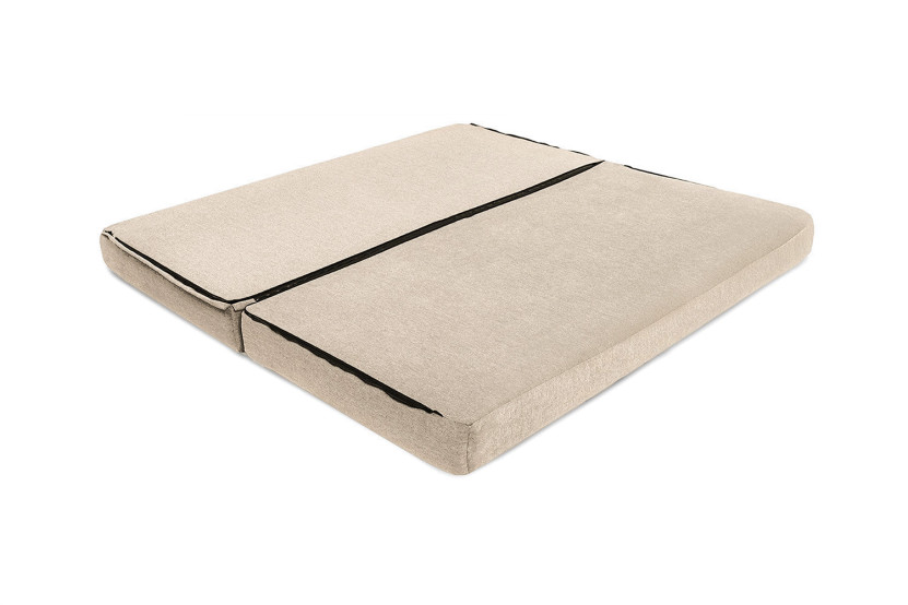 Canapé d'angle convertible 6 places - Tissu lisse - Beige