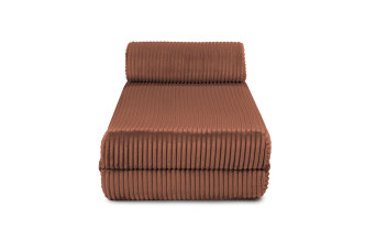 Méridienne convertible et modulable - Velours côtelé XL - Terracotta