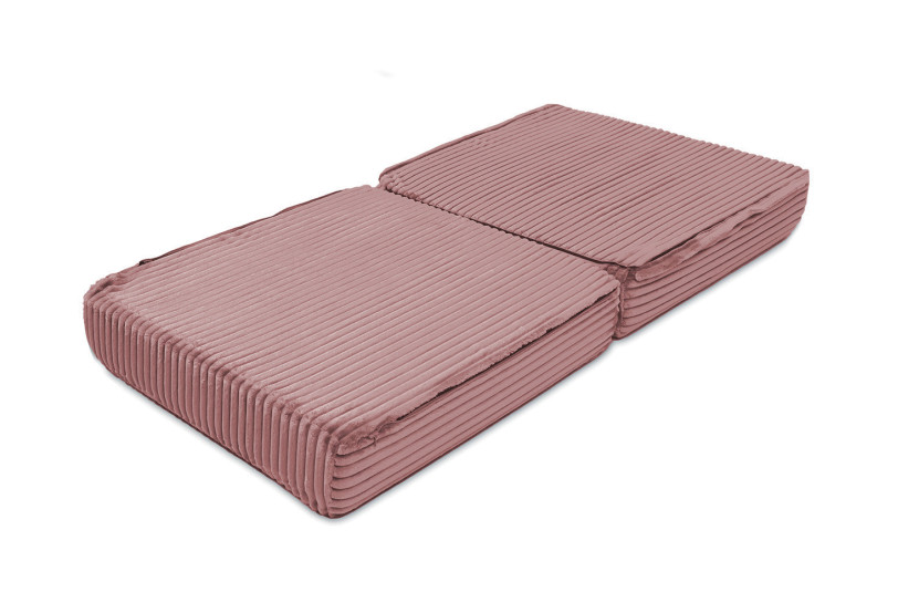 Canapé d'angle convertible 6 places - Velours côtelé XL - Rose
