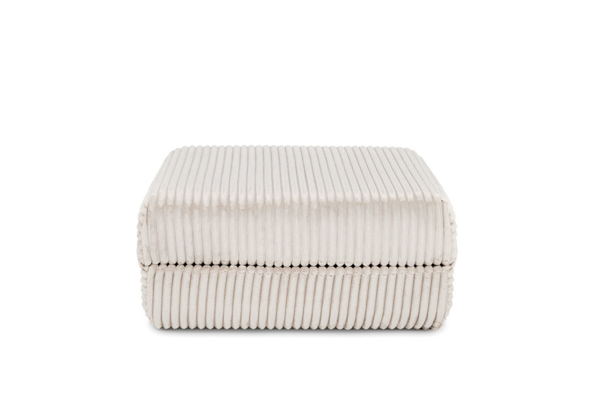 Pouf convertible et modulable - Velours côtelé XL - Blanc