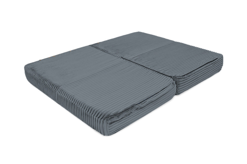 Canapé d'angle convertible 5 places - Velours côtelé XL - Gris