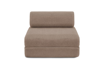 Fauteuil convertible et modulable - Tissu lisse - Marron