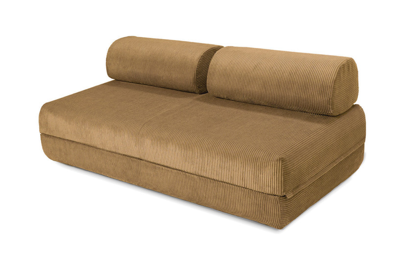 Housse Canapé droit convertible - 3 places - Tissu velours côtelé jaune