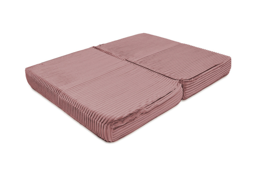 Canapé droit convertible et modulable 2 places - Velours côtelé XL - Rose