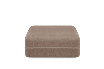 Pouf convertible et modulable - Tissu lisse - Marron