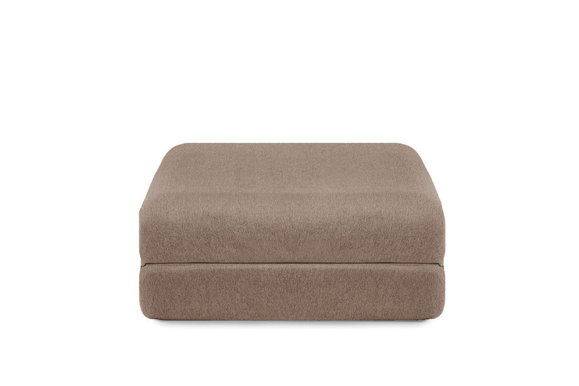 Pouf convertible et modulable - Tissu lisse - Marron