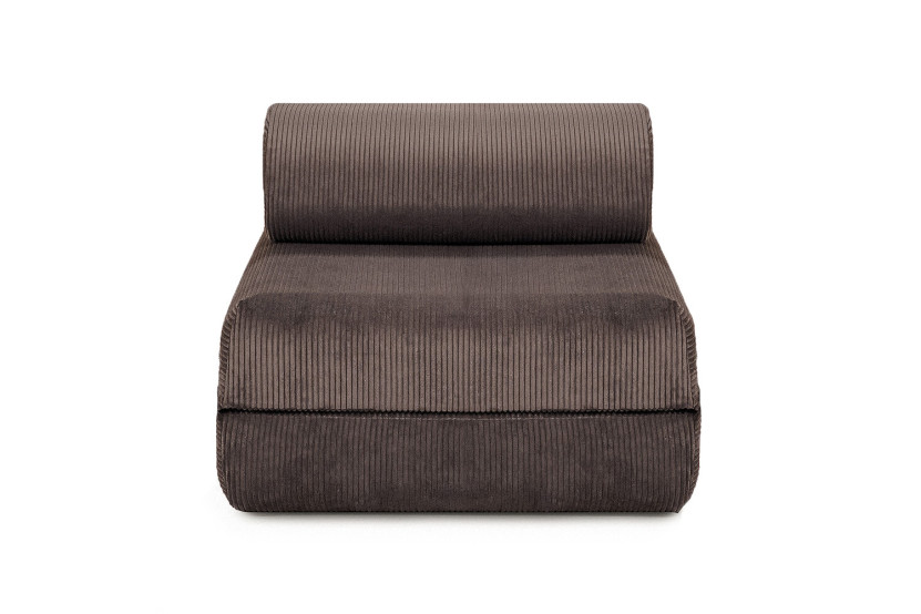 Housse Fauteuil convertible - Tissu velours côtelé marron